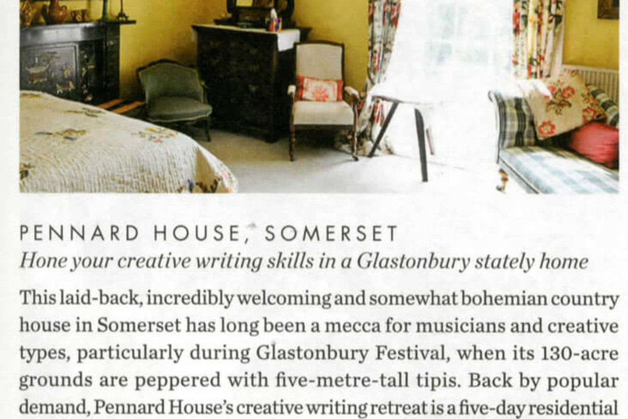 Elle Decoration - 'Hone your creative writing skills in a Glastonbury stately home, May 2015